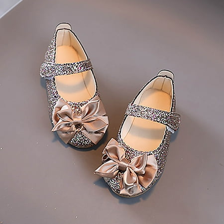 

TOWED22 Toddler Sneaker Girls Kids Shoes Single Bowknot Dancing Shoes Bling Girls Baby Shoes Sandals Princess Baby Gold