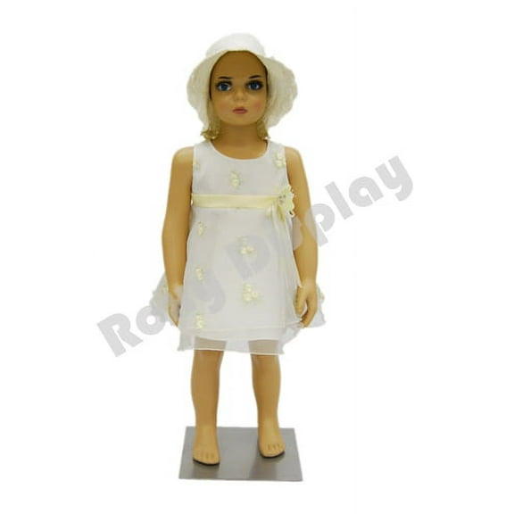 Plastic Child Kid Mannequin 1-2 Years Old Standing Pose Turnable Arms with One Free Wig #PS-KD-1 FREE WIG