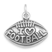EXTEL Sterling Silver "I Love Football" Charm