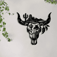 thumbnail image 5 of Bull Skull & Cactus Metal Wall Art, Rustic Iron Sign, Home & Outdoor Decor, 5 of 7