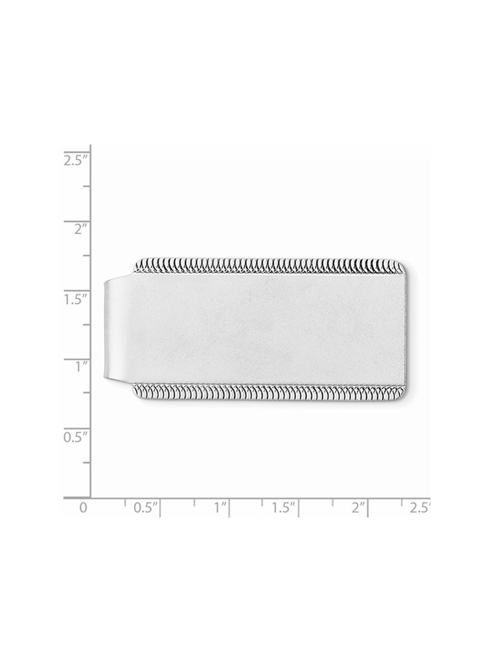 Mens Rhodium-Plated Satin Money Clip in Sterling Silver - image 2 of 3