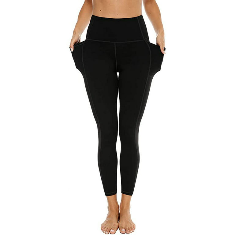 LEEy-World High Waisted Leggings for Women Women's V Cross Waist Yoga  Leggings High Waisted Tummy Control Workout Running Pants Black,XL 