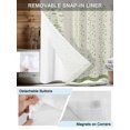 thumbnail image 5 of No Hook Shower Curtain with Snap-in Liner, Green Floral Waterproof Fabric Bathroom Curtains, Spring Flowers Bath Curtains & Mesh Top Window Stand Up Stall 36"x72", 5 of 9