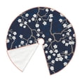 thumbnail image 2 of Daiia Cherry Blossoms on Navy Background Drawing Merry Christmas Tree Skirt , Xmas Large Lace-up Tree Skirt, Santa Snowflakes Rustic Home Decorations New Year Party Farmhouse Decor-30", 2 of 7