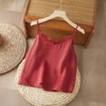 thumbnail image 4 of Womens Linen Spaghetti Strap Tank Tops V Neck Sleeveless Basic Cami Tank Shirt Cotton Linen Camisole Tops Relaxed Fit Vest Lightweight Casual Layering Shirts Beach Vacation Outfits Red Xl, 4 of 4