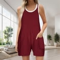 thumbnail image 3 of 2DXuixsh Combinaison Femme Couleur Unie Mode Décontractée Bretelles Courtes Combinaison Décontractée Vêtements Femme Rd2 Taille m, 3 of 3