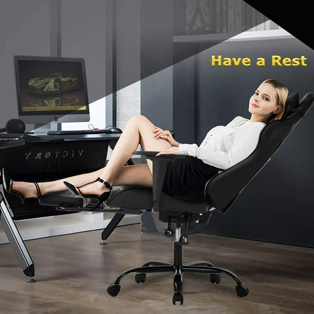 Gaming Chair Racing Office Chair Ergonomic Desk Chair Massage PU Leather Recliner PC Computer Chair with Lumbar Support Headrest Armrest Footrest Rolling Swivel Task Chair for Women Adults Camo Walmar...