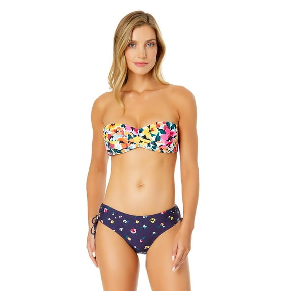 Women's Gradient Floral Twist Bandeau Bikini Swim Top