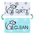 thumbnail image 1 of MUDOR Imán para lavavajillas, señal limpia y sucia, indicador abatible de doble cara con imán fuerte, cubierta universal para imán para lavavajillas de cocina, regalos útiles para mujeres y perros, 1 of 1