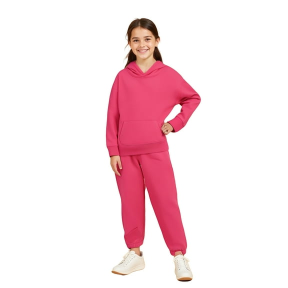 Kids Toddler Sweatsuit 2 Piece Long Sleeve Red Hooded Sweatshirt Jogger Set Warm Fall Winter Clothes Kids Clothes Boys Size 3-4 Years Boys Girls Fashion