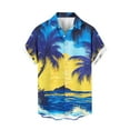 thumbnail image 2 of Yieetim Mens Swim Shirts, Tropical Holiday Summer Beach Short Sleeve Button Down Shirts, Quickly Dry Hawaiian Small V-Neck Shirts, Vintage Print Board Swim Shirts For Surfing XXL, 2 of 7
