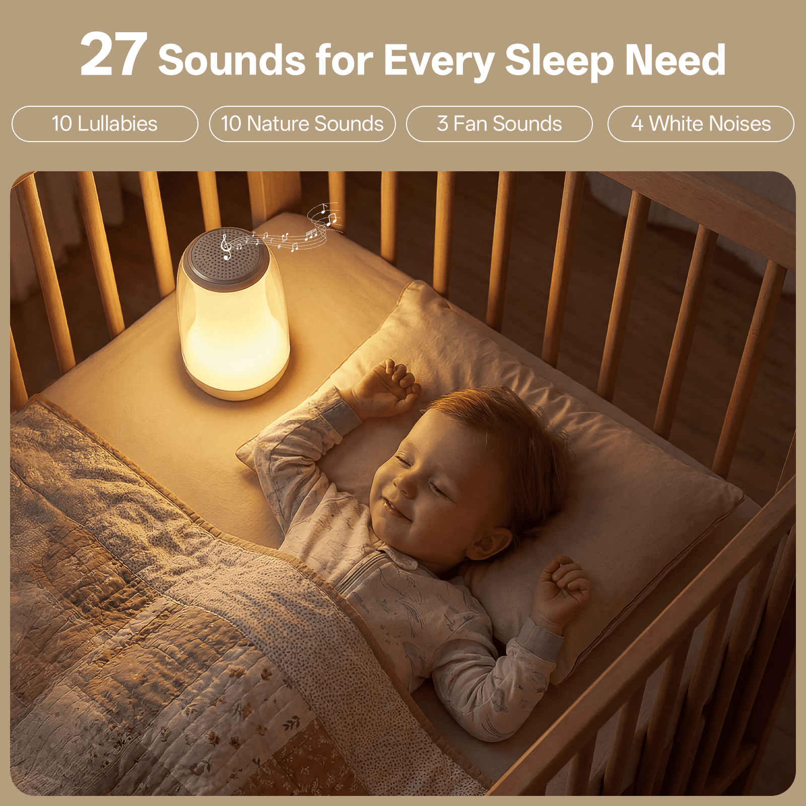 Hotmoon  White Noise Sound Machine, Baby Nursery Night Light, 27 Soothing Sounds, RF Remote, Timer, for Bedroom Toddler Baby Kids Breastfeeding