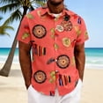 thumbnail image 2 of oelaio Mexico Shirt for Men Funny Hawaiian Beach Shirts Button Down Short Sleeve Casual Aloha Shirt Red S, 2 of 8