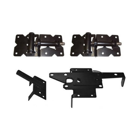 - Self Closing Vinyl Fence Gate Single Gate Hardware Kit BLACK (for Vinyl, PVC etc Fencing) Fence Gate Kit - Single Fence Gate Kit has 2 Hinges and 1 Latch w/Screws (Lockable Both Sides)