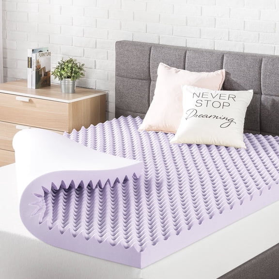 Mellow Memory Foam Egg Crate Mattress Topper with Lavender Infusion