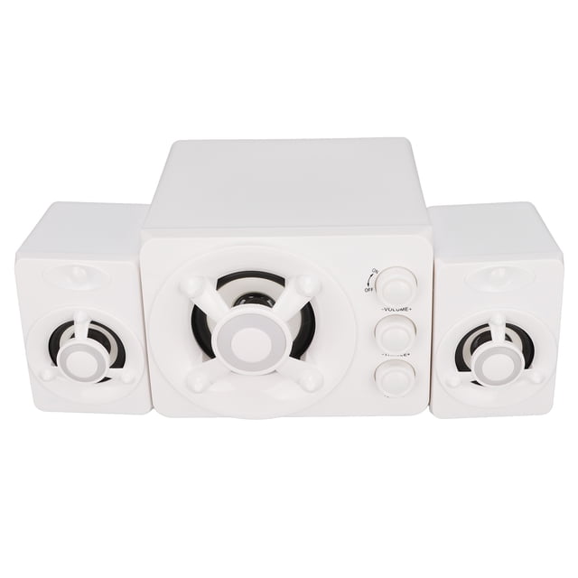 Multimedia Speaker, Wired Computer Speakers 2.1 System Plug And Play Mini 3.5mm Input With RGB Light For Gaming For PC New Black,New White