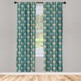 thumbnail image 2 of Ambesonne Floral Curtains, Botanic Crocuses Artwork, Pair of 28"x95", Pale Petrol Blue and Almond, 2 of 4