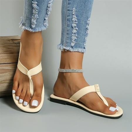 

Wavsuf Slippers for Women Flip Flops Casual Summer White Slippers Size 8.5