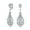 Clear, variant on Womens Vintage Art Deco Cubic Zirconia Teardrop Clip-On Earrings BlackSilver Plated