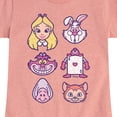 thumbnail image 3 of Alice in Wonderland - Character Face Grid - Youth Girls Fitted Short Sleeve T-Shirt, 3 of 5
