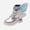 Silver, variant on Girls Metallic Boots Wings Chunky Sole Non-Slip Comfortable Durable Lace-Up Side Zipper Shoes Silver Size 13.5 Little Kids