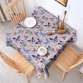 thumbnail image 2 of Beige Butterfly Flower Pattern Square Tablecloth,Waterproof Square Table Cover,Wipeable Spillproof Washable Table Cover for Home Kitchen Party Decor 60"x60"(152x152cm), 2 of 6