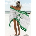 thumbnail image 2 of St. Patrick's Day Gnomes Clover Beach Towels Blanket Soft & Absorbent Quick Dry Microfiber Irish Green Buffalo Check Plaid Clover Pool Towels for Swimming ,Yoga, Sports, Gym, Camping,Large 30X60in, 2 of 7