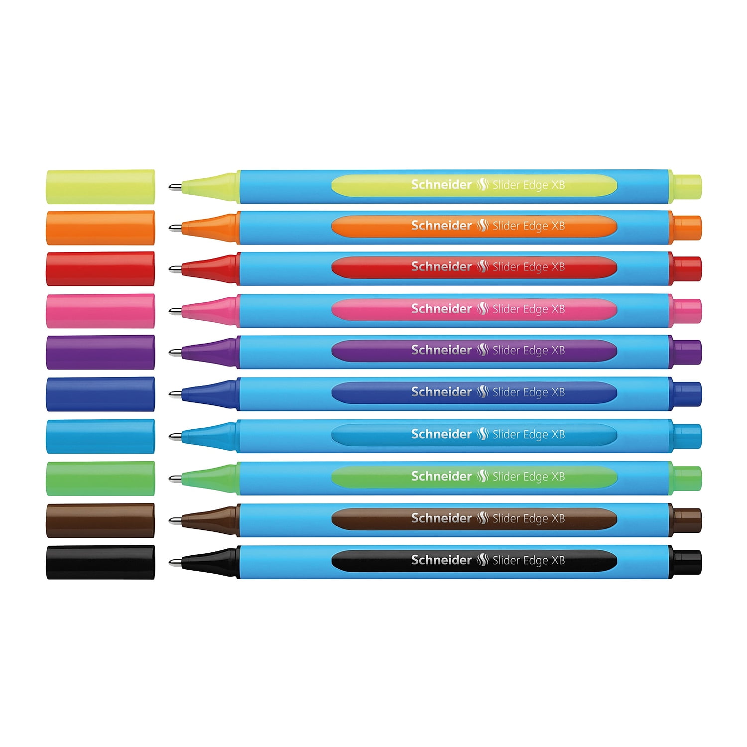 Rediform PSY152290 Schneider Slider Edge XB Ballpoint Pen, Assorted Color - 10 Piece