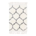 thumbnail image 3 of Unique Loom Hygge Shag Collection Area Rug - Trellis (2' 2" x 3' Rectangle Ivory/Gray), 3 of 7