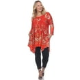 thumbnail image 2 of Plus Size Floral Chain Printed Tunic Top with Pockets, 2 of 6