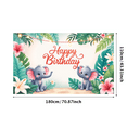 thumbnail image 2 of Happy Birthday Banner Elephant Decoration Tropical Leaves Polyester Material for Kids Party Animal Theme Birthday Celebration, 2 of 7