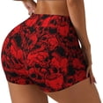thumbnail image 1 of Fotbe Red Skulls 3 Shorts Sin Costuras – Shorts Deportivos de Cintura Alta para Mujer, Elásticos para Gimnasio, Yoga, Running o Ciclismo-Large, 1 of 8