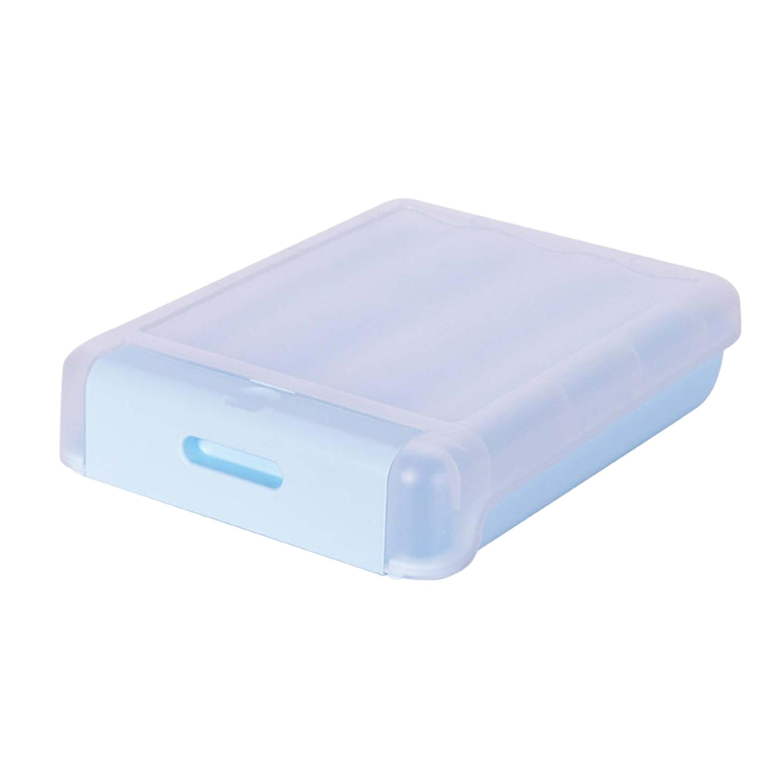 Egg Holder Clear Easy Retrieval Large Capacity Automatic Rolling Stackable Egg Container with Lid Portable for Refrigerator Kitchen Picnic Blue