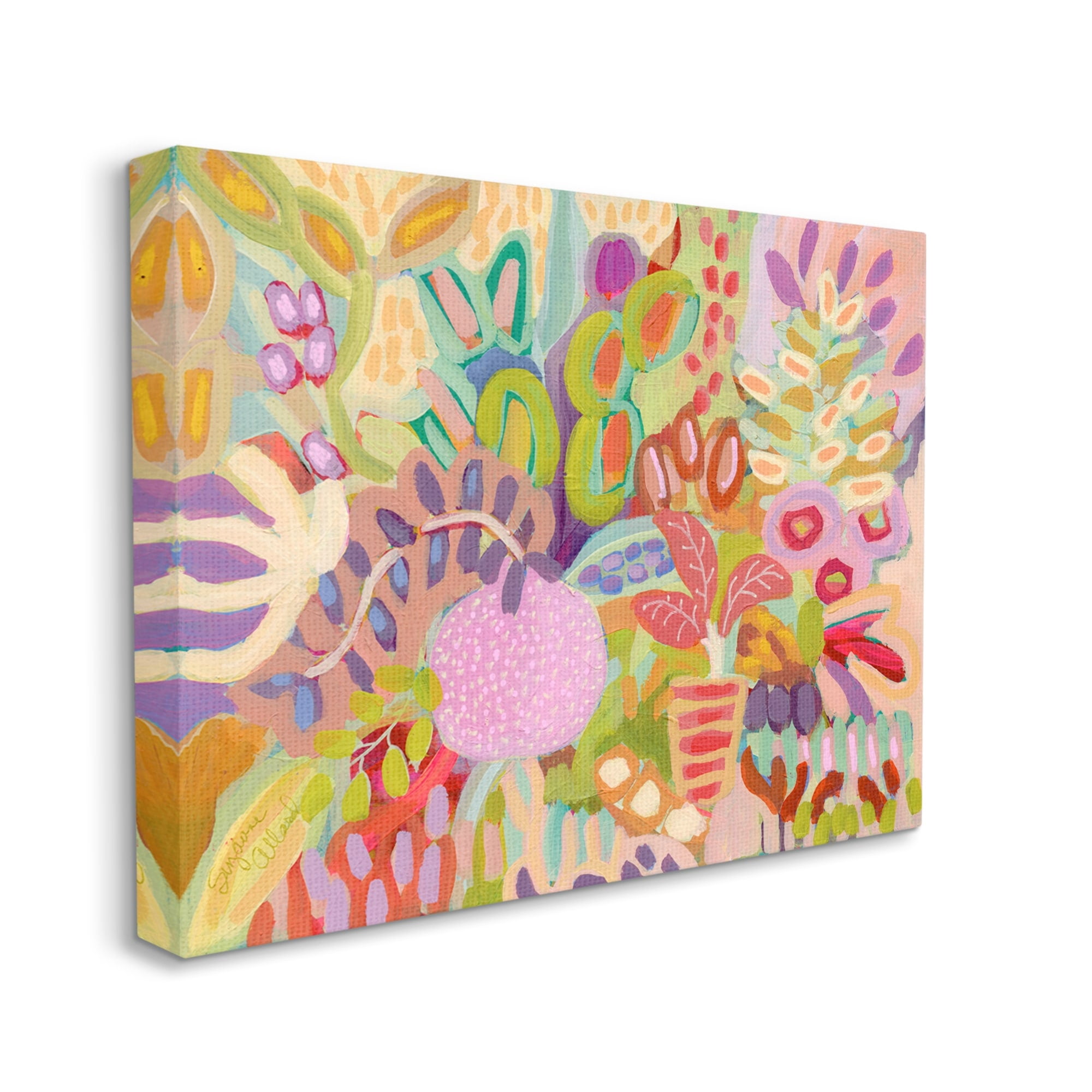 Stupell Industries Vivid Abstract Botanical Plants Botanical & Floral Painting Gallery Wrapped Canvas Print Wall Art