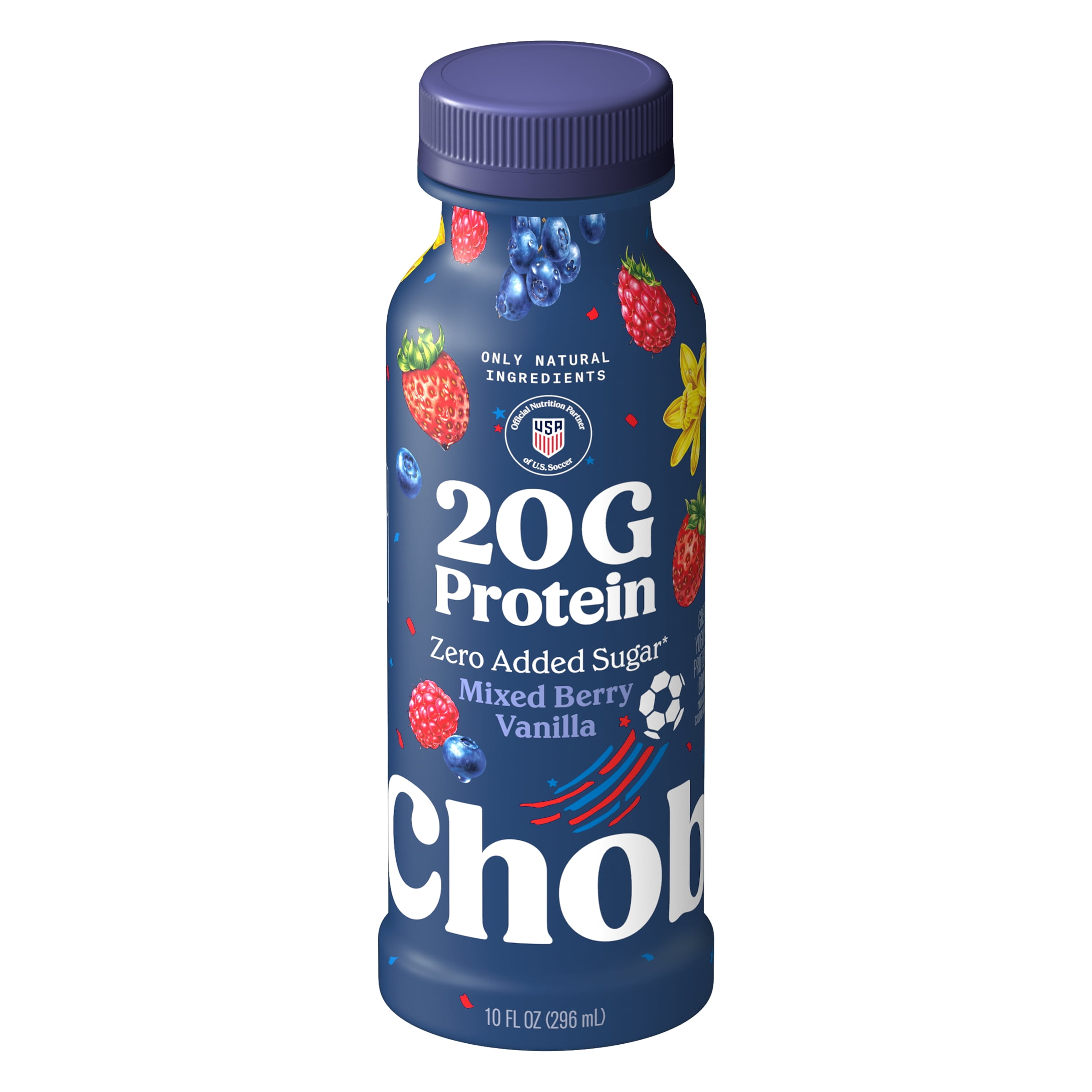 Chobani 20G Protein Low-Fat Greek Yogurt Drink Mixed Berry Vanilla 10 fl oz Bottle