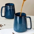 thumbnail image 5 of ThrottleT-24 oz Large Ceramic Coffee mugs, Extra Large Tea and Coffee Cups, Large Handle Design, Big Coffee Mug for Office and Home, Microwave and Diahwasher Safe. (24 oz star blue), 5 of 11