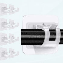 8 Pcs Curtain Rod Brackets No Drilling, Self Adhesive Curtain Rod Bracket, Nail Free Adjustable Rod Bracket Holder, Stick on Curtain Rod Transparent Hook Holders for Home Bathroom and Hotel Use