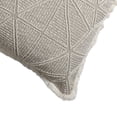thumbnail image 4 of 20" X 20" Beige and Ivory Geometric Linen Zippered Pillow With Embroidery, Fringe, 4 of 6