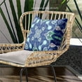 thumbnail image 3 of Amrita Sen Designs  18 x 18 in. Paisley Leaf Geo Broadcloth Indoor & Outdoor Zippered Pillow - Midnight Blue, Green & White, 3 of 5
