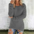 thumbnail image 2 of Harpily Women's Fashionable Long Sleeve Pullovers Loose Fuzzy Jumper Sweater Grey L, 2 of 7