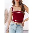 thumbnail image 6 of FreshPretty Women's Trendy Summer Square Neck Crop Tank Tops Casual Color Block Knit Sleeveless Slim Fit Y2k Cami Shirts, 6 of 7