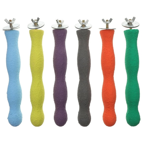 KAKOWELY Perchoir à Oiseaux 20CM Support Perroquet Perchoir en Bois Naturel Sable Brut Perchoirs Clous pour Petits Moyens Grands Oiseaux Perruche Cacatoès Accessoires de Cage