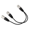 thumbnail image 3 of 2x New 3pin Xlr Female Jack To Dual 2 Male Plug Y Splitter Cable Adaptor 1 Ft Cord, 3 of 5