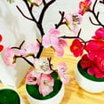 thumbnail image 3 of Mdesiwst Artificial Bonsai Faux Silk Flower Nice-looking Plum Blossom Flower Plant for Home, 3 of 8