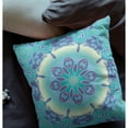 thumbnail image 2 of Jewel Circle Faux Suede Fabric Throw Pillow in Blue and Purple 18x18, 2 of 9