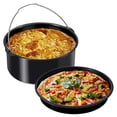 thumbnail image 2 of MesaSe 2Pcs Air Fryer Accessory Durable Air Fryer Pizza Pan and Baking Cake Barrel with Non-Stick Coating  Baking Cake Pan Set Large and Small Air Fryer Deep Cake Barrel for Air Fryer, 2 of 11