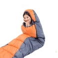 thumbnail image 2 of Saco de dormir tipo sobre, ligero, impermeable, cómodo con saco de compresión, con cremallera, perfecto para 3 estaciones, para uso en interiores o exteriores (gris azul, 1300 g, 5 ~ 15 °C, 2 of 5