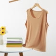 thumbnail image 4 of Endives Women's Cotton Tank Top Fitness Round Neck Wrapped Camisole Top Vest Basic Layer Tank Top Sport Wear Khaki, 4 of 7