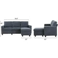 thumbnail image 6 of HONBAY Convertible Sectional Sofa Couch, L-Shaped Couch with Modern Linen Fabric for Small Space Dark Grey, 6 of 7