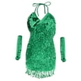 thumbnail image 3 of Vestido de baile Sunnimix latino con flecos verde, 3 of 8